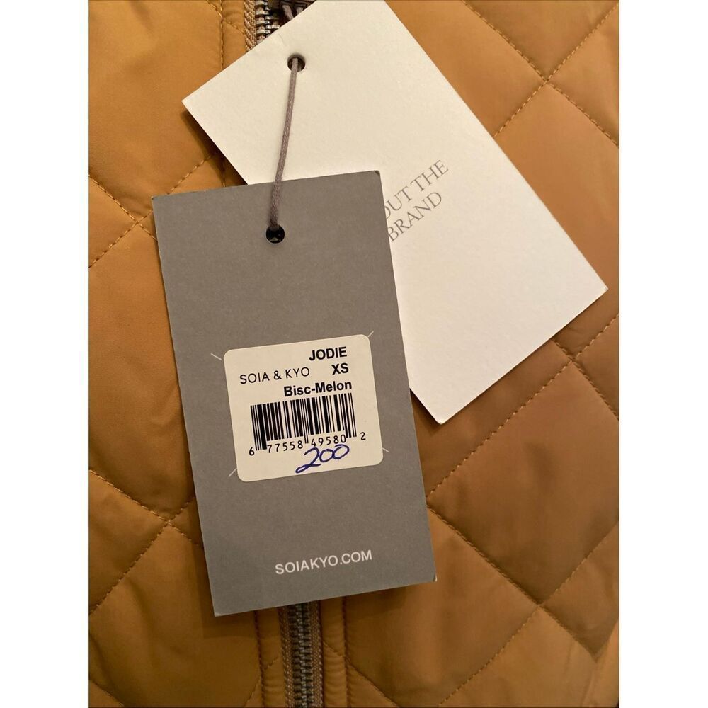 NWT Soia & Kyo Jodie Quilted Reversible Bomber Jacket Melon Size XSmall - Picture 7 of 12